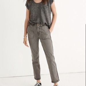 Madewell Stovepipe Fatigue Pants Sparkle Stripe Edition